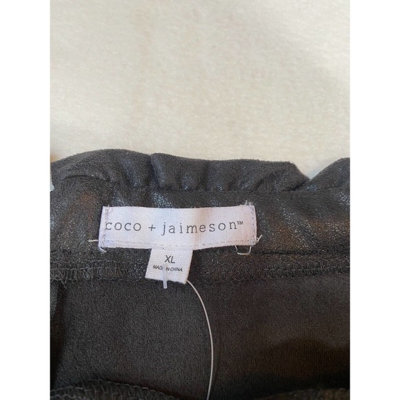 Coco & Jaimeson Faux Suede Black Metallic Skirt new with tags size XL - Picture 6 of 7